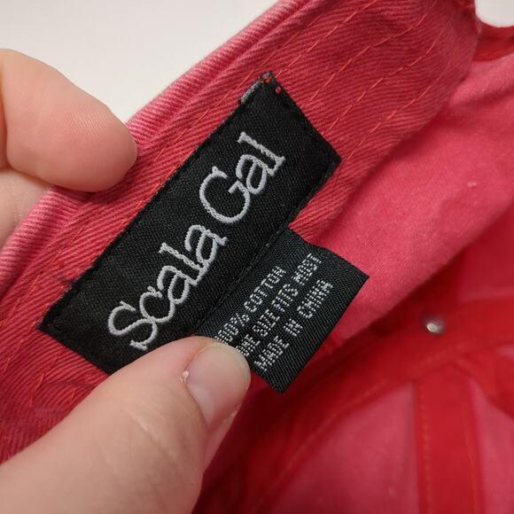 Scala Gal Strapback Baseball Hat Solid Pink One Size Adjustable Blank - Picture 10 of 10